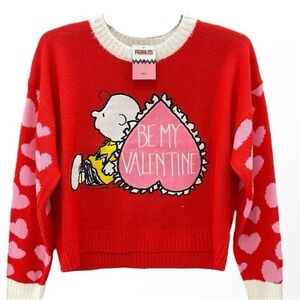Peanuts Red and Pink Heart Sweater